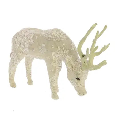 HomArt | Scandinavian Stag Grazing - Sm - Embroidered White