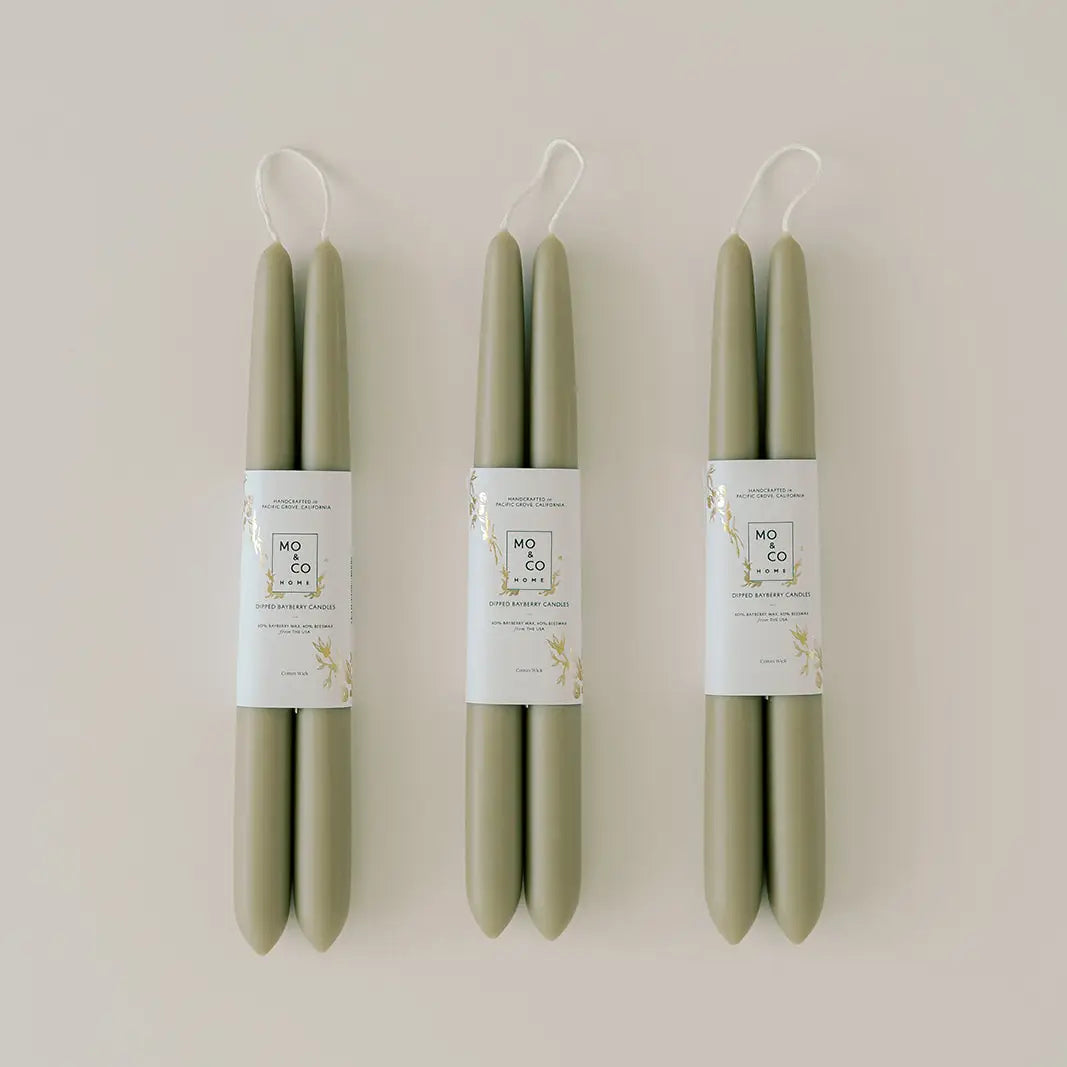 Mo & Co | Bayberry Dipped Taper Candles