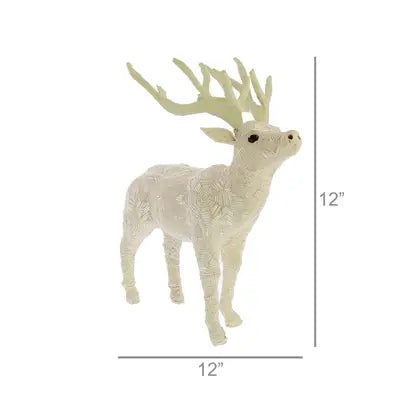 HomArt | Scandinavian Stag Standing - Sm - Embroidered White