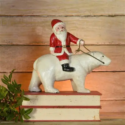 HomArt | Polar Bear with Santa, Cast Iron