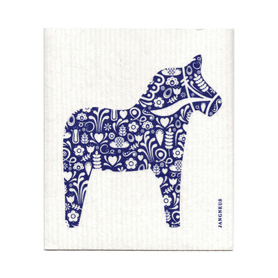 Esthetic Living | Swedish Dishcloth - Dala Horse - Blue