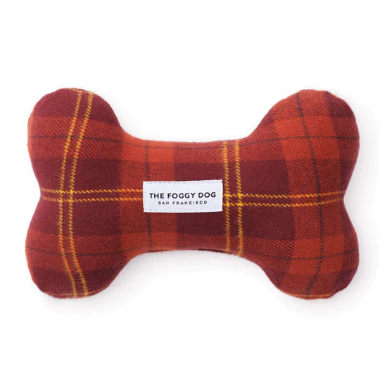 Foggy Dog | Cider Plaid Flannel Dog Squeaky Toy