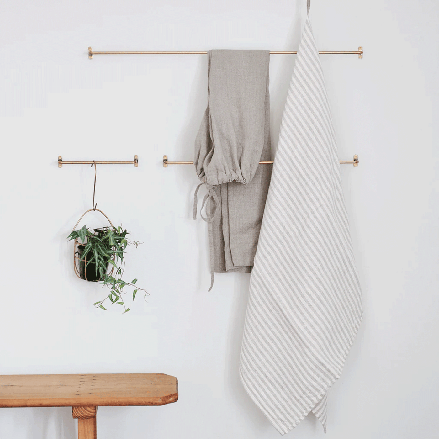 Fog Linen | Brass Towel Bar - Small