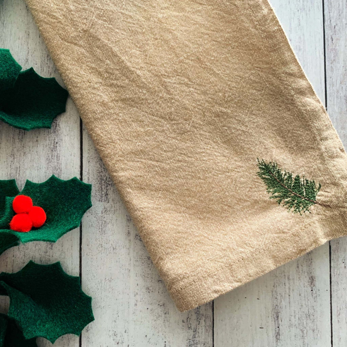 Dot & Army | Winter Bough Natural Cotton Cloth Napkins, set of four