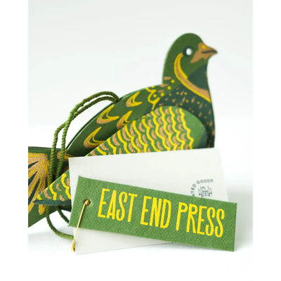 East End Press | Partridge Screen-Printed Board Ornament