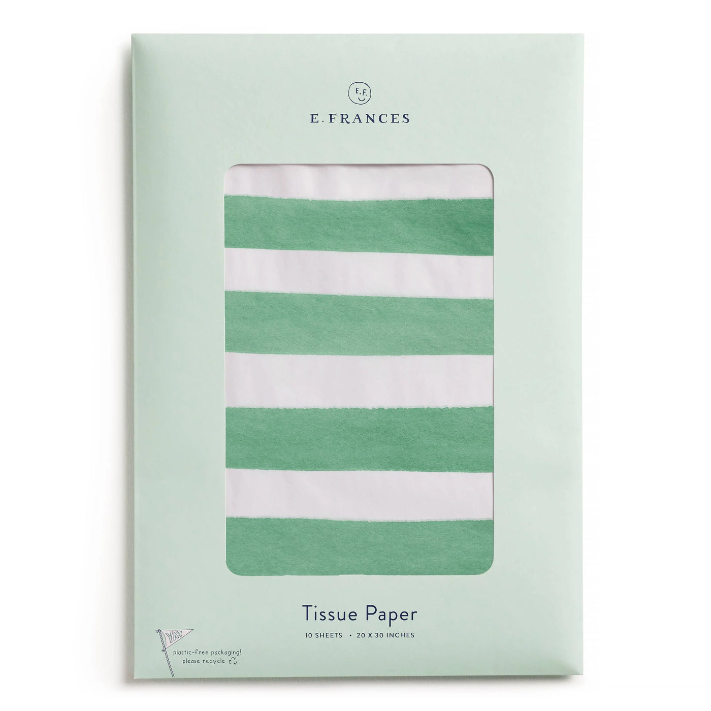E. Francis | Green and White Stripe Tissue Paper