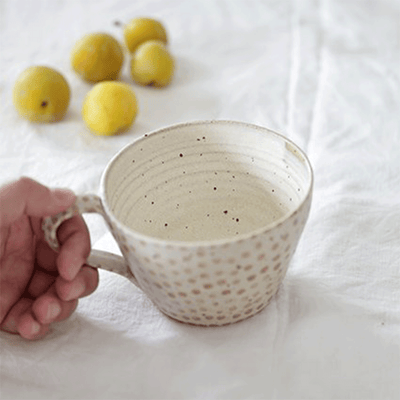 Polli Pots | Polka dots mug (Beige/White)