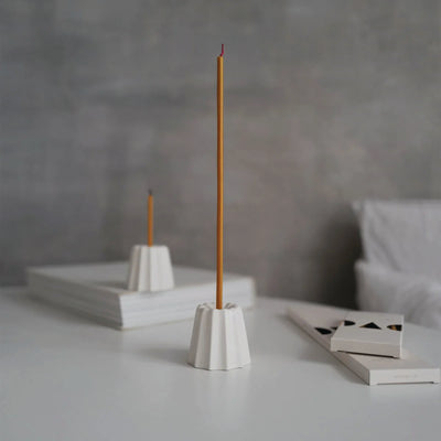 Ovo | Big Porcelain Candle Holder - Matte White