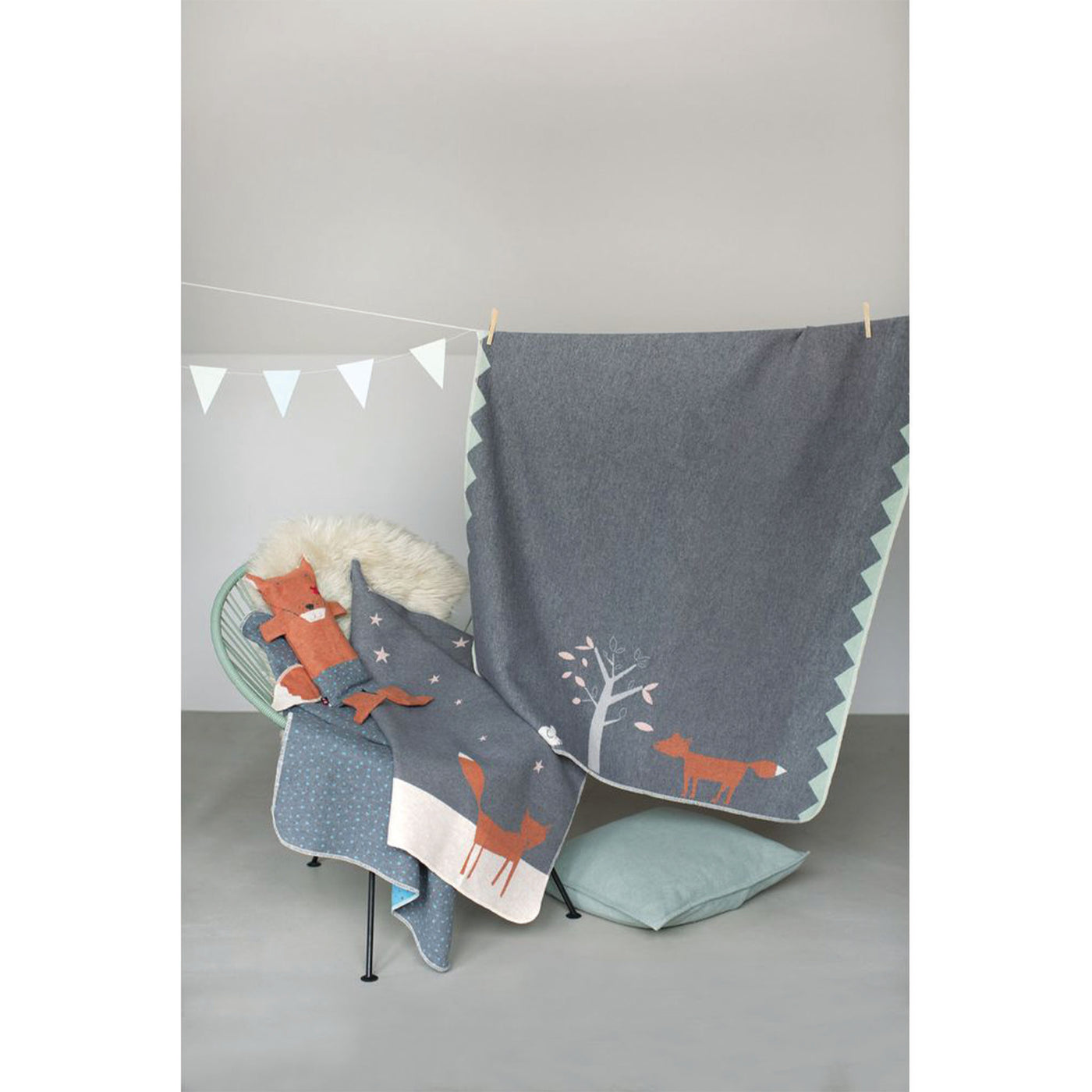 David Fussenegger | JUWEL baby blanket “fox under starry skies”