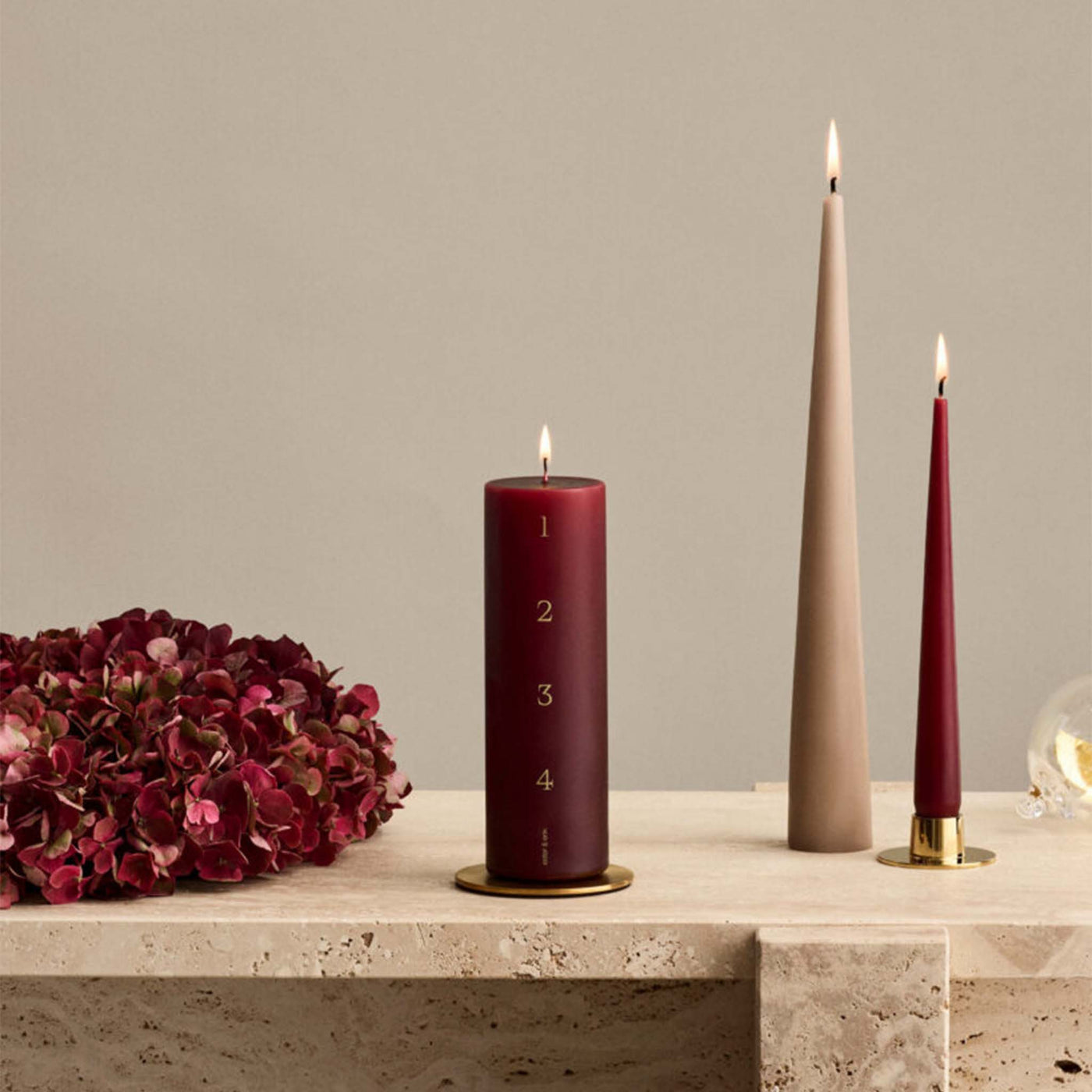 Ester & Erik | Advent Candle - Deep Wine