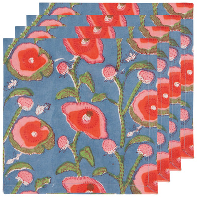 Danica Heirloom | Poppy Block Print Napkins Set of 4