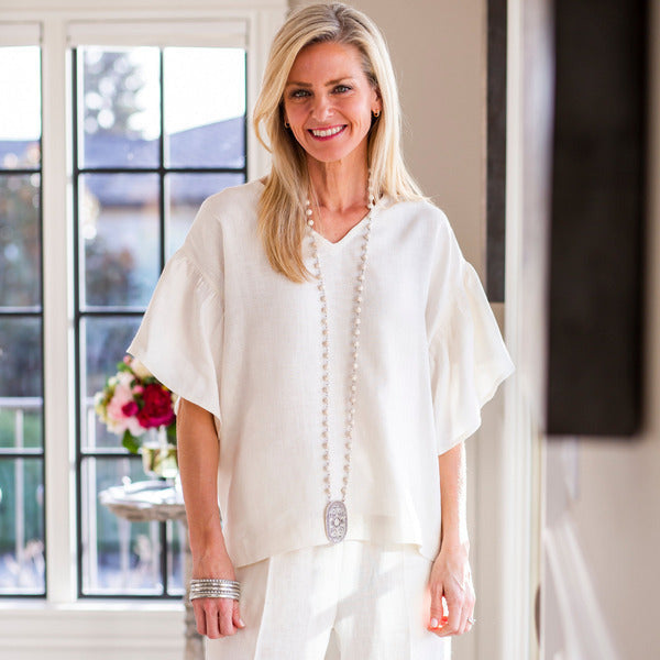 Arte Italica | Faith Linen Top (logo included)