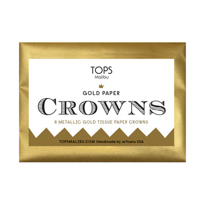 Tops Malibu | Gold Metallic Paper Crowns (Set of 8)