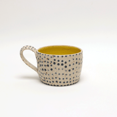 Polli Pots | Polka dots mug (Blue/Yellow)