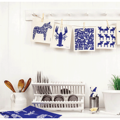 Esthetic Living | Swedish Dishcloth - Dala Horse - Blue