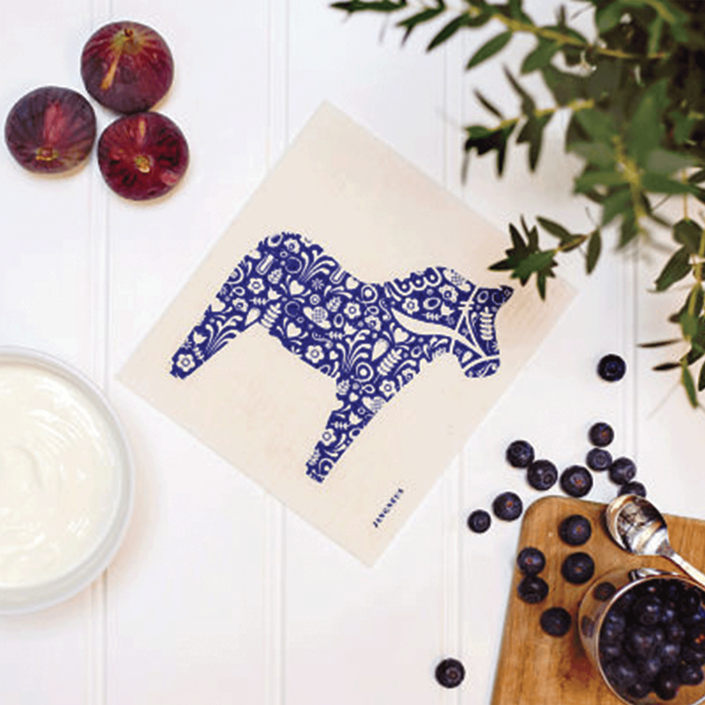 Esthetic Living | Swedish Dishcloth - Dala Horse - Blue