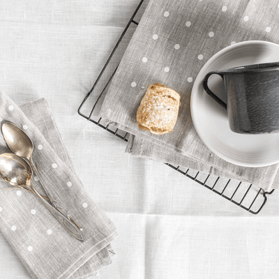 Celina Mancurti | White Dots Linen Napkin - Set of 2