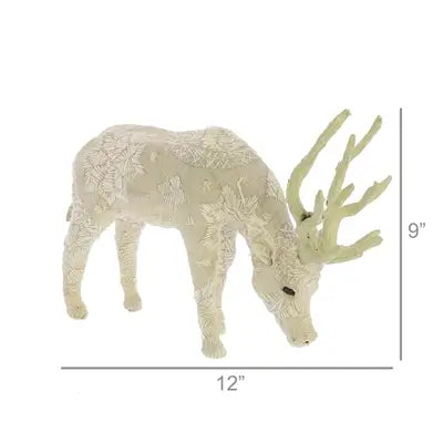 HomArt | Scandinavian Stag Grazing - Sm - Embroidered White