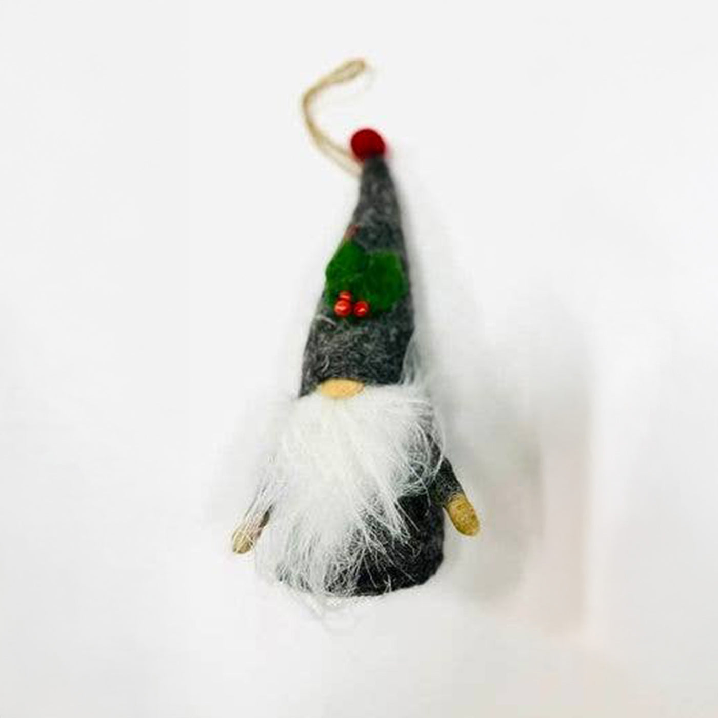 Winding Road | Holiday Ornament Felt Gnome - Grey