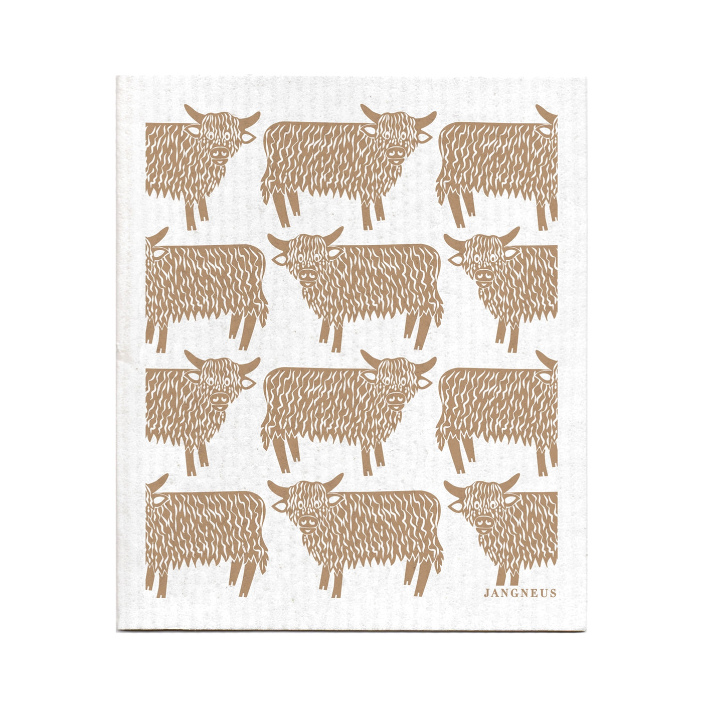 Esthetic Living | Swedish Dishcloth - Highland Cow - Sand