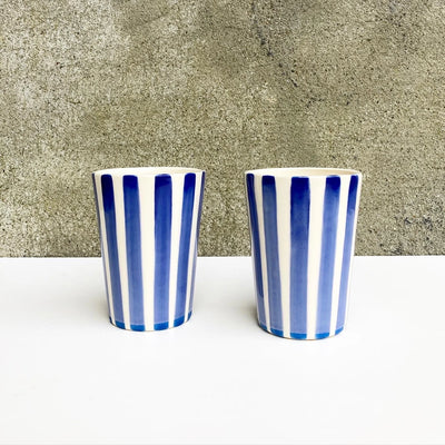Alicja Ceramics | Ceramic Cup with Pin Stripes - Navy