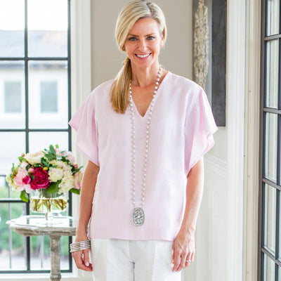Arte Italica | Faith Linen Top (logo included)