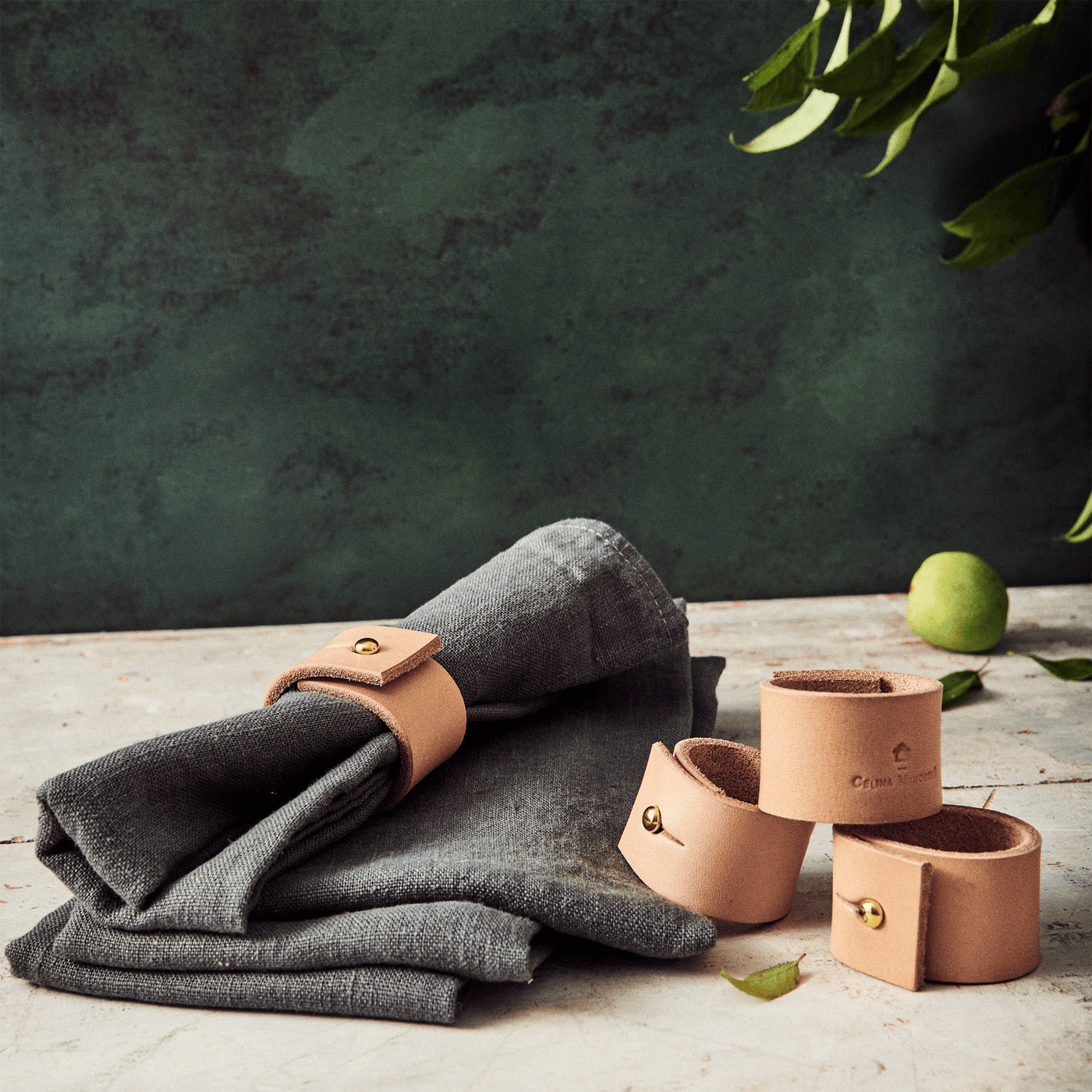 Celina Mancurti | Leather Napkin Rings - Set of 4