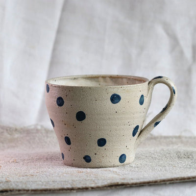 Polli Pots | Large navy- dot mugs