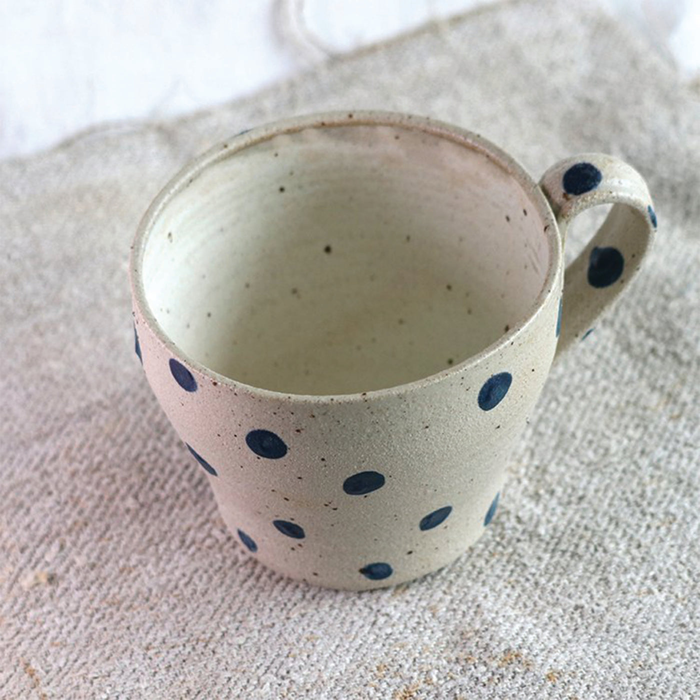 Polli Pots | Large navy- dot mugs