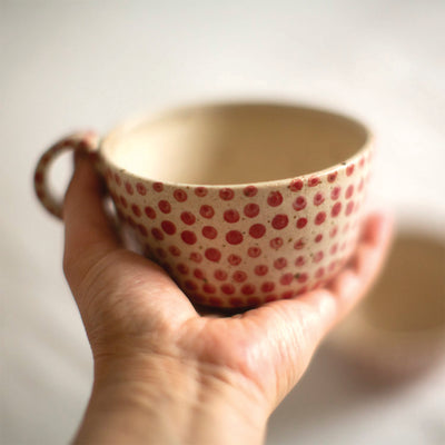 Polli Pots | Large red- dot mugs