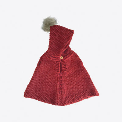 Blueberry Hill | Poncho with hood, Red