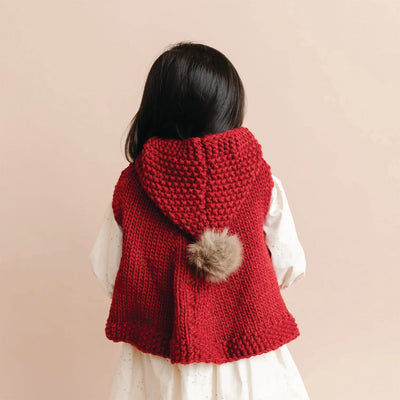 Blueberry Hill | Poncho with hood, Red