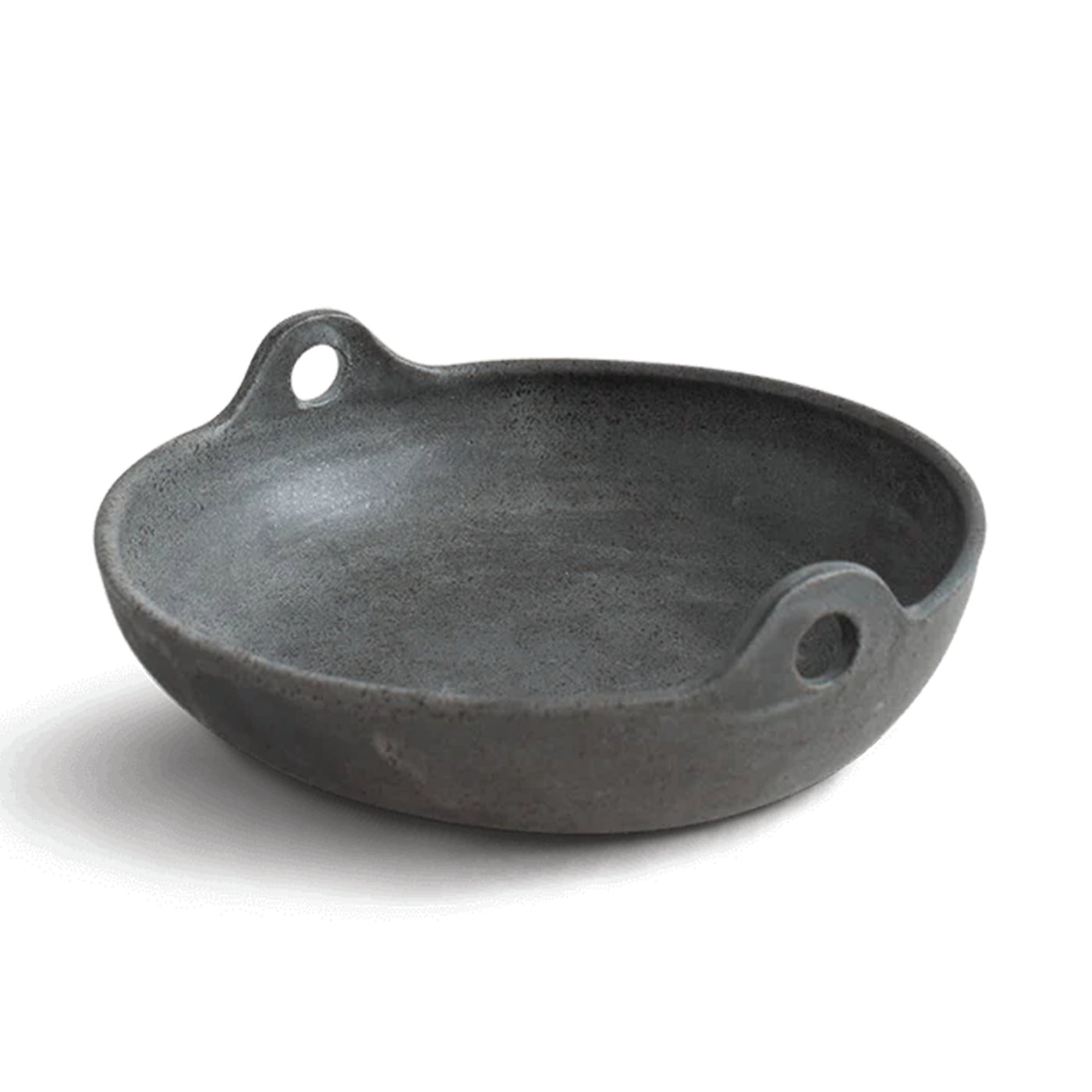 Looped Low Serving Bowl by Campfire Pottery on a white background