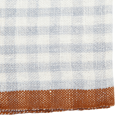 Caravan | Two-Tone Gingham Towels, Set of 2 (Blue / Cognac)