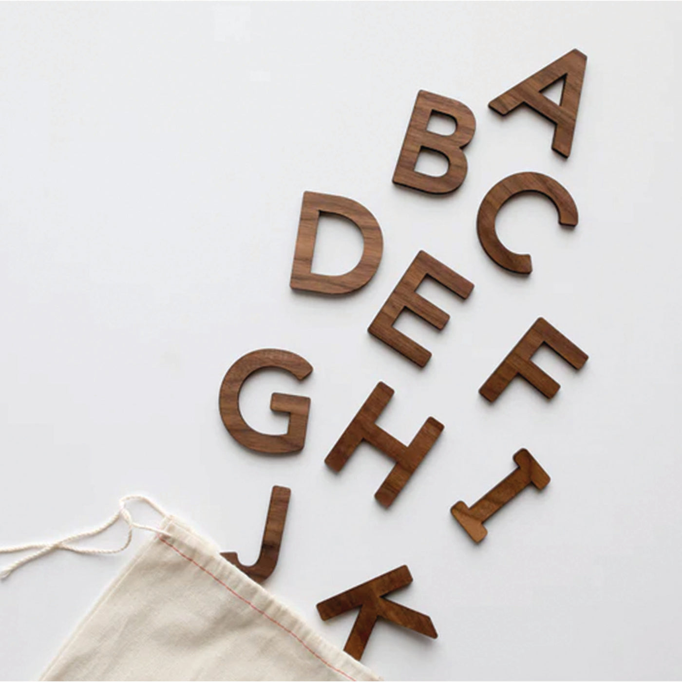 Gladfolk | Wooden Alphabet Set • Wood Letters & Movable Alphabet in Walnut