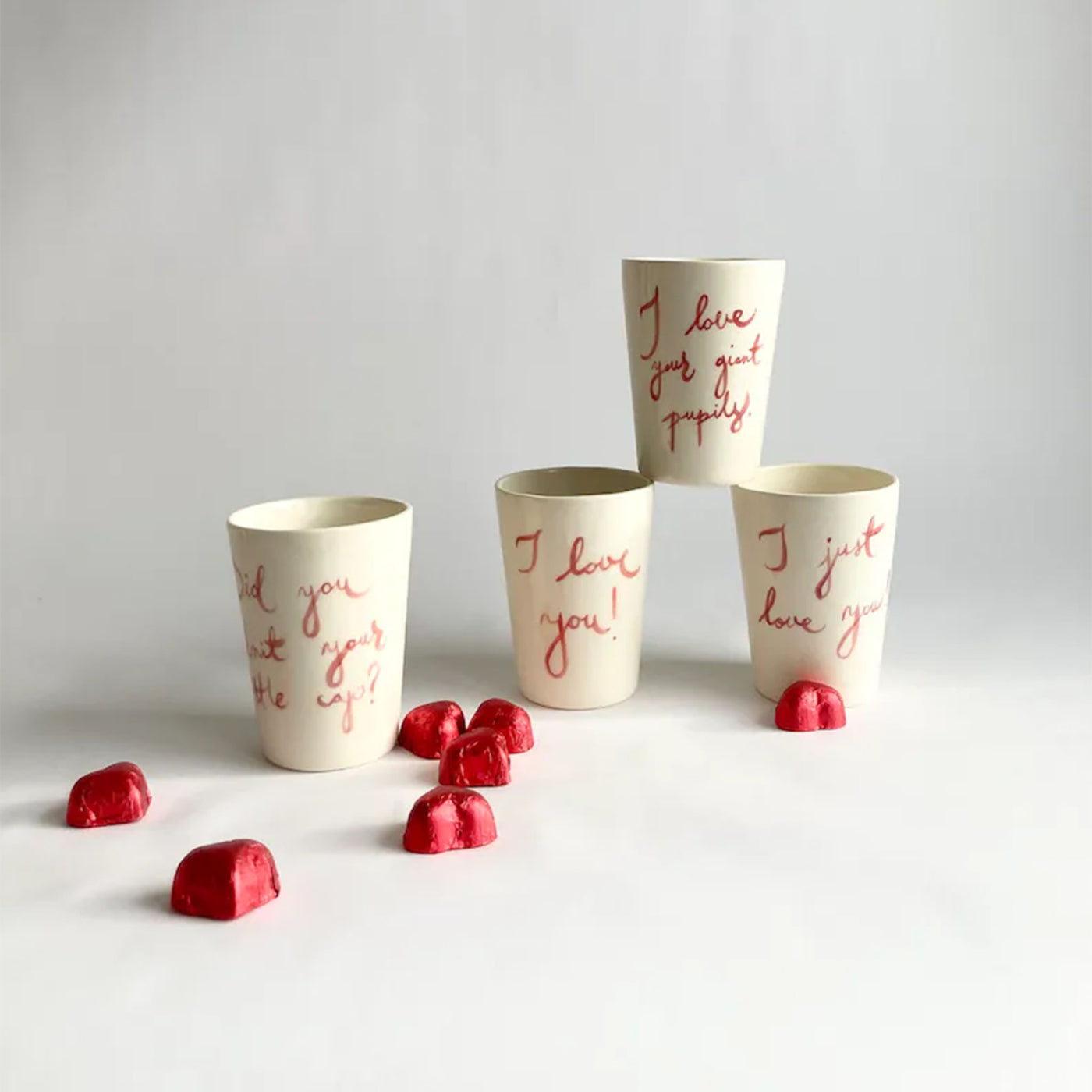 Alicja Ceramics | White Lotus Ceramic Cup -' I Love You'