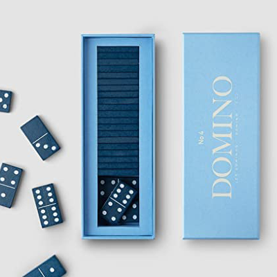 set of blue dominoes