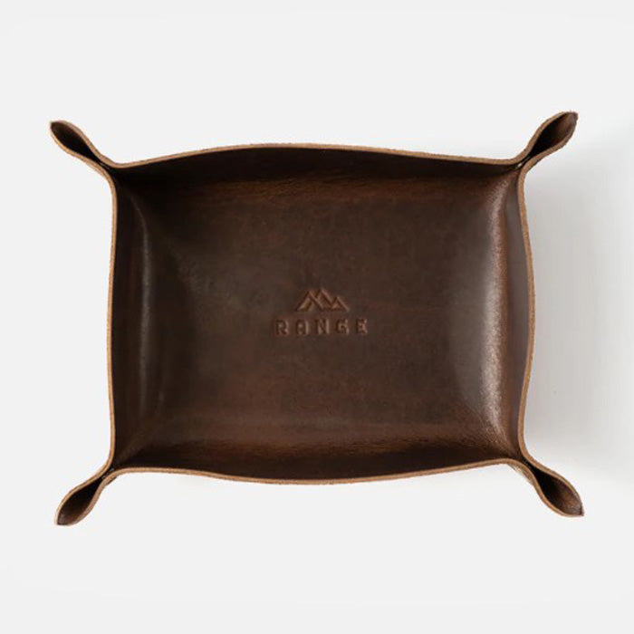 dark brown leather bowl